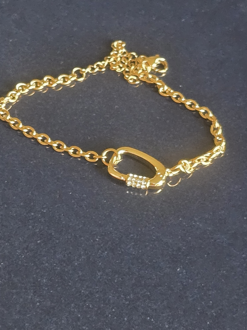 Gold Chain Bracelet with Pave Accent